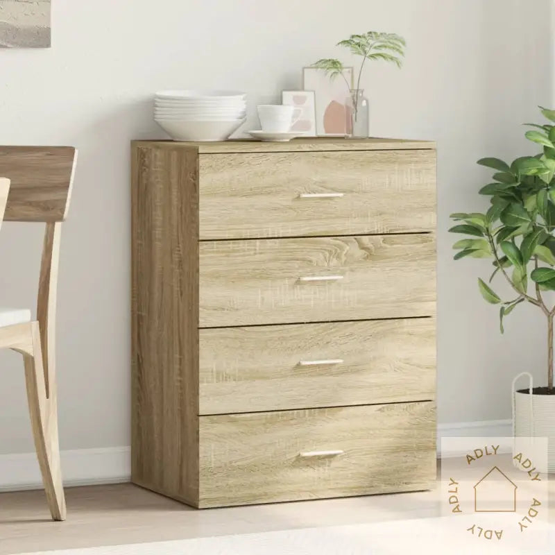 Skjenk Sonoma Eik 60X39X80 Cm Konstruert Tre