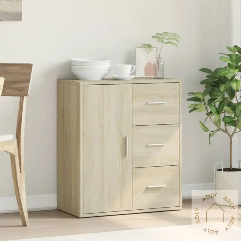 Skjenk Sonoma Eik 60X31X70 Cm Konstruert Tre