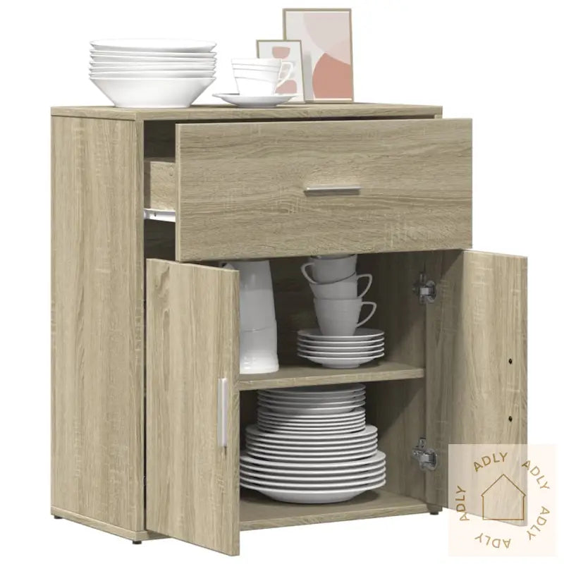 Skjenk Sonoma Eik 60X31X70 Cm Konstruert Tre