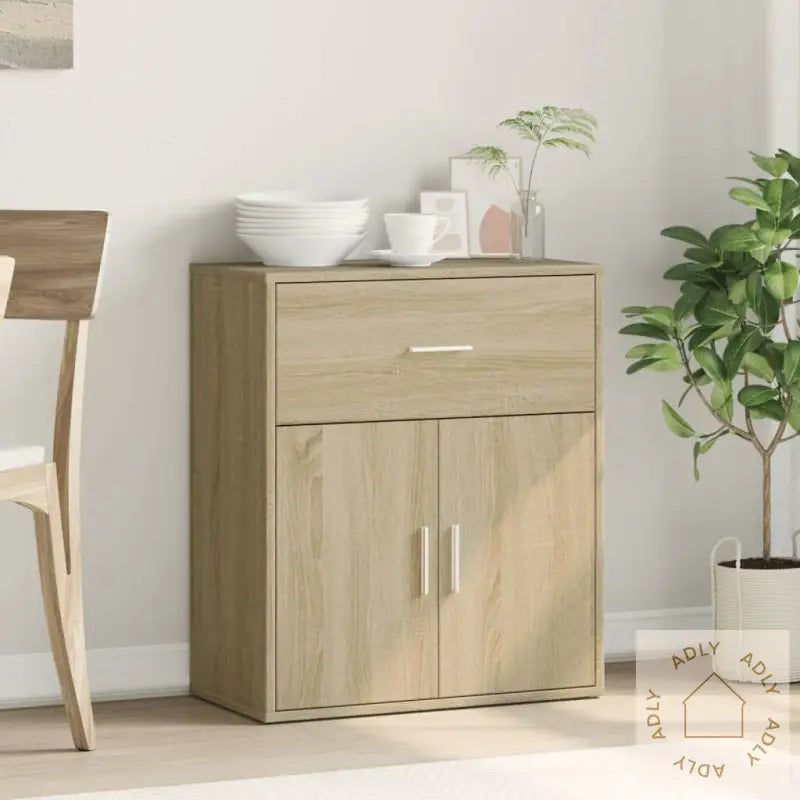 Skjenk Sonoma Eik 60X31X70 Cm Konstruert Tre