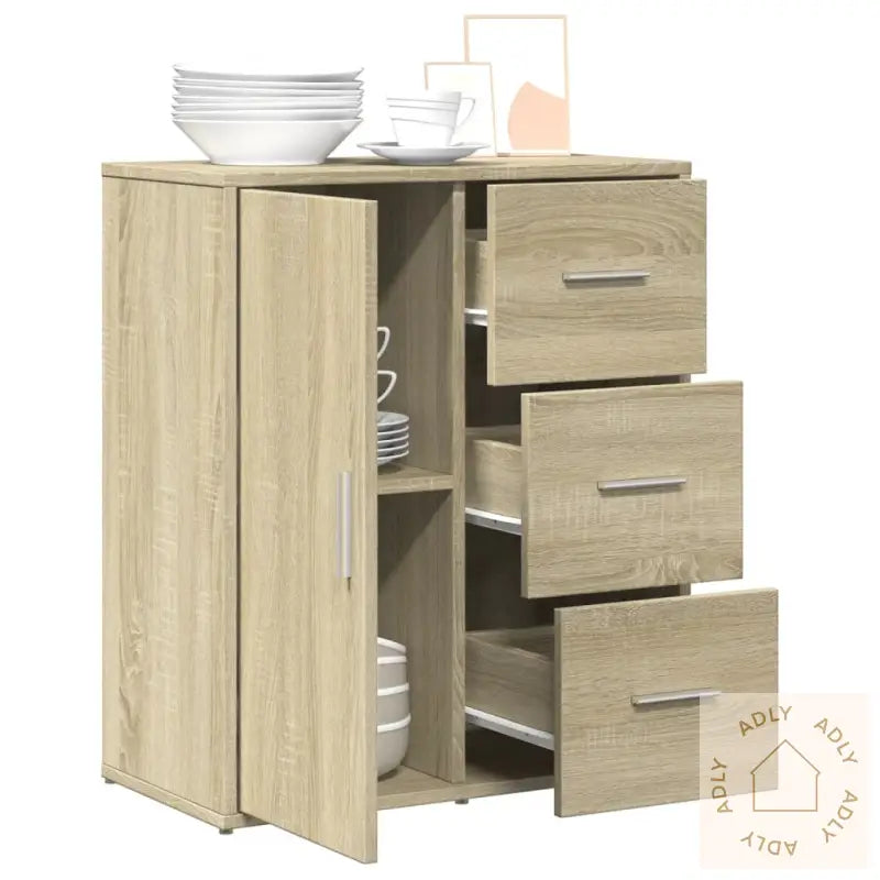 Skjenk Sonoma Eik 60X31X70 Cm Konstruert Tre