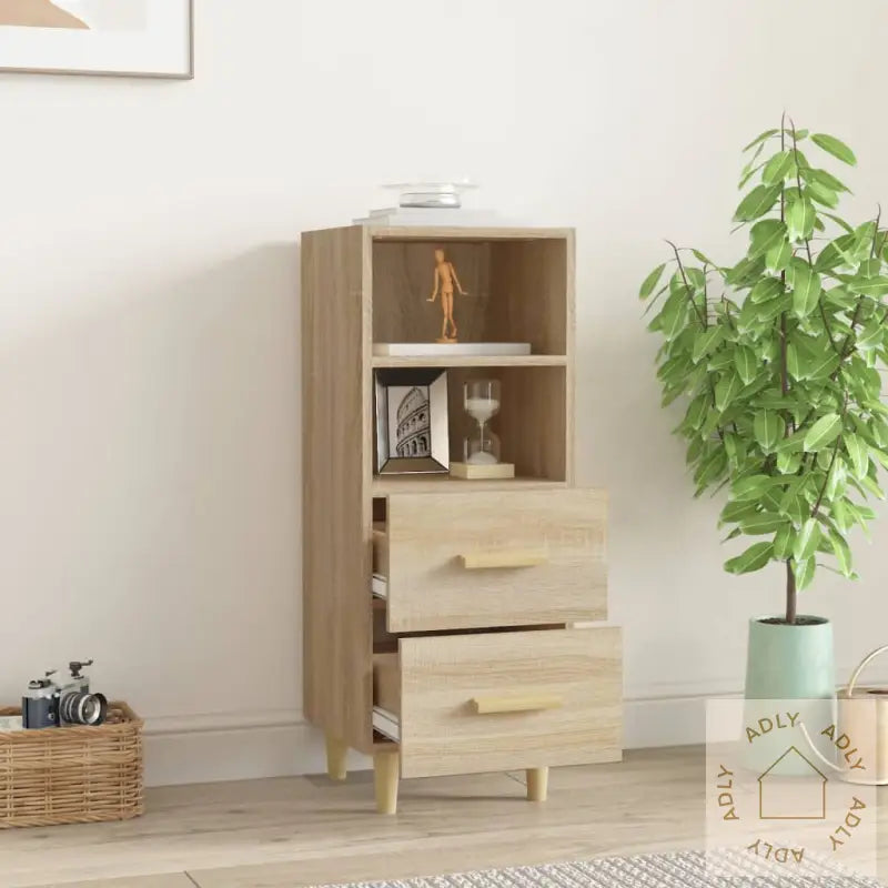 Skjenk Sonoma Eik 34,5X34X90 Cm Konstruert Tre