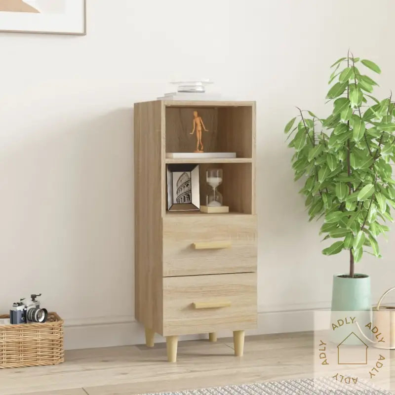 Skjenk Sonoma Eik 34,5X34X90 Cm Konstruert Tre