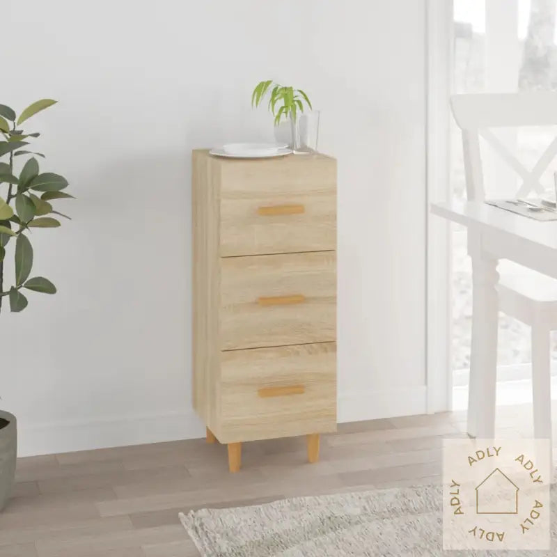 Skjenk Sonoma Eik 34,5X34X90 Cm Konstruert Tre