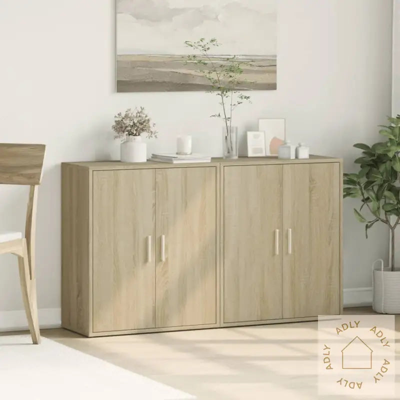 Skjenker 2 Sonoma Eik 60X31X70 Cm Konstruert Tre