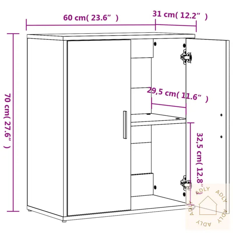 Skjenker 2 Sonoma Eik 60X31X70 Cm Konstruert Tre