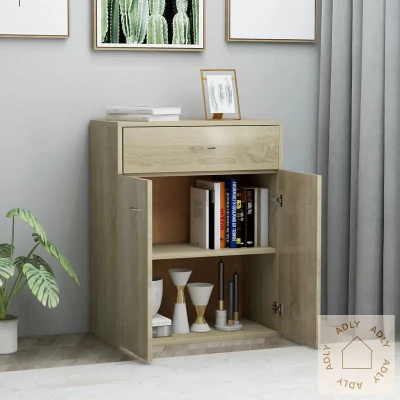 Skjenk Sonoma Eik 60X30X75 Cm Konstruert Tre