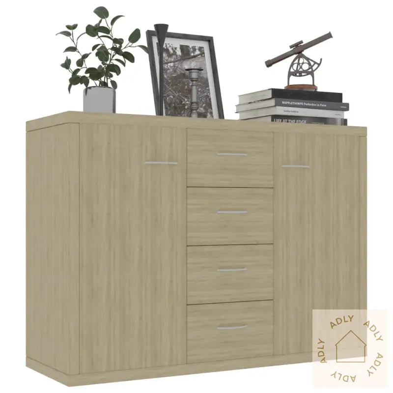 Skjenk Sonoma Eik 88X30X65 Cm Konstruert Tre