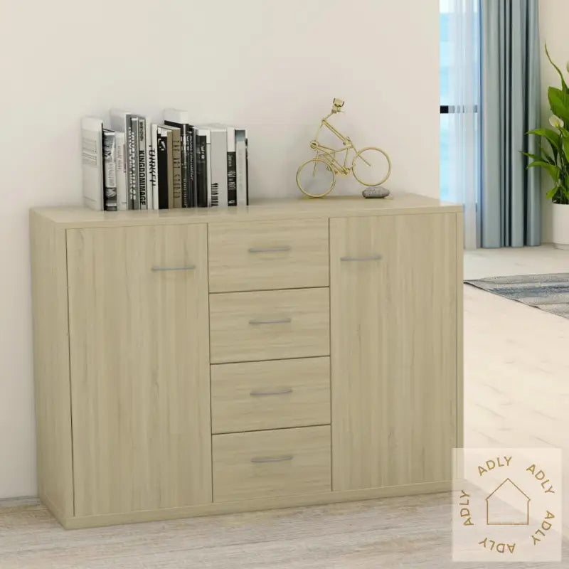 Skjenk Sonoma Eik 88X30X65 Cm Konstruert Tre