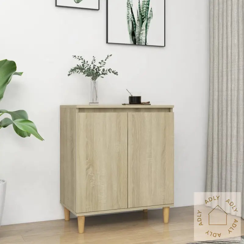 Skjenk Med Ben I Heltre Sonoma Eik 60X35X70 Cm Konstruert Tre