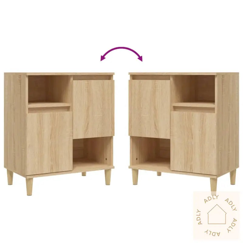 Skjenker 3 Stk Sonoma Eik 60X35X70 Cm Konstruert Tre