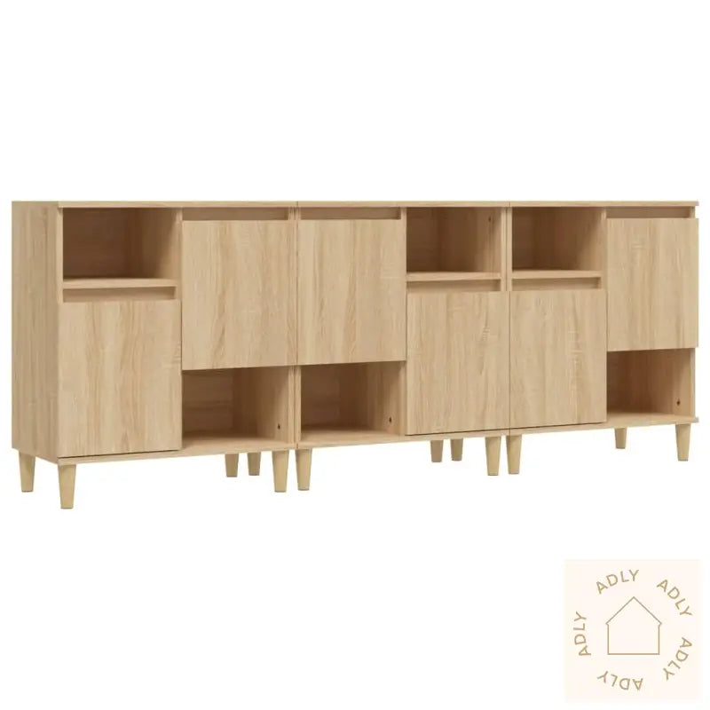 Skjenker 3 Stk Sonoma Eik 60X35X70 Cm Konstruert Tre