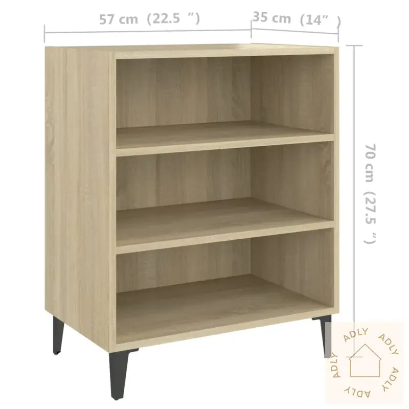 Skjenk Sonoma Eik 57X35X70 Cm Konstruert Tre