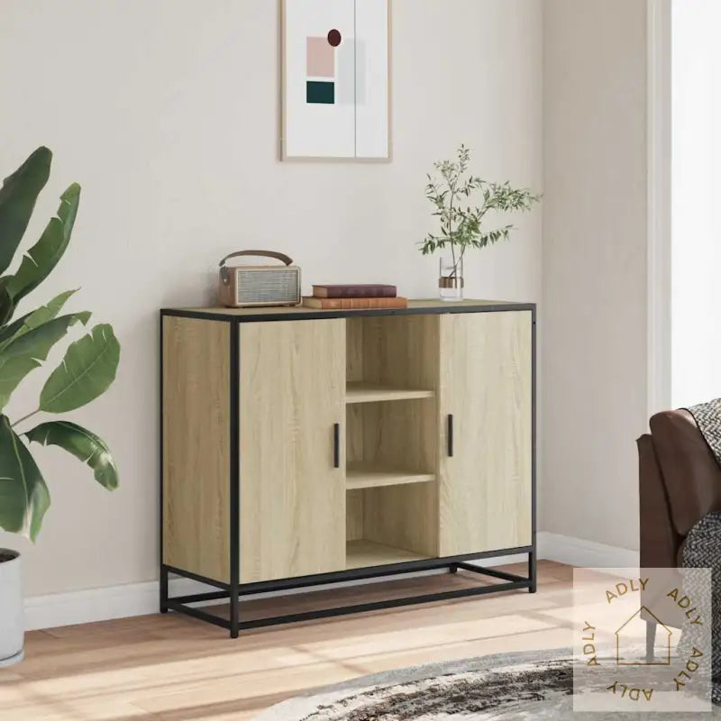 Skjenk Sonoma Eik 92X35X76 Cm Konstruert Tre