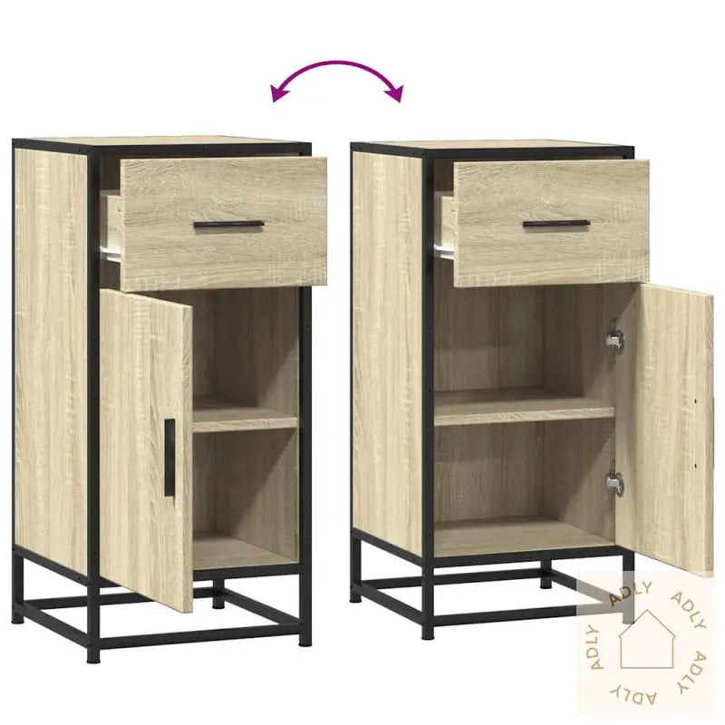 Skjenk Sonoma Eik 35,5X35X76 Cm Konstruert Tre Og Metall