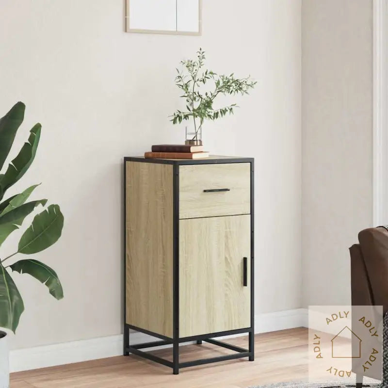 Skjenk Sonoma Eik 35,5X35X76 Cm Konstruert Tre Og Metall
