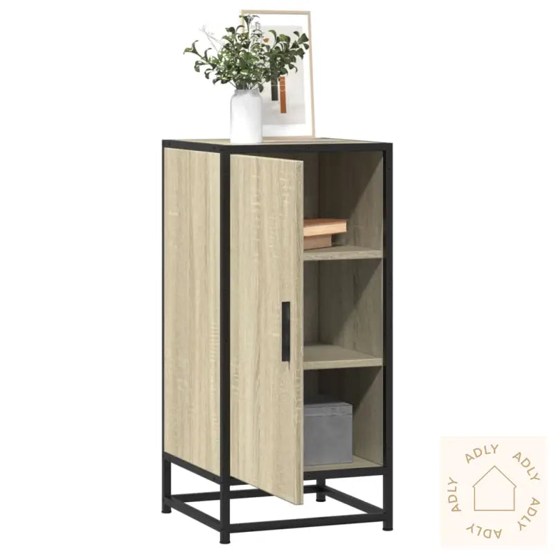 Skjenk Sonoma Eik 35,5X35X76 Cm Konstruert Tre Og Metall