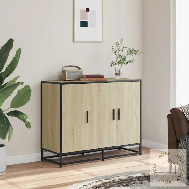 Skjenk Sonoma Eik 94X35X76 Cm Konstruert Tre