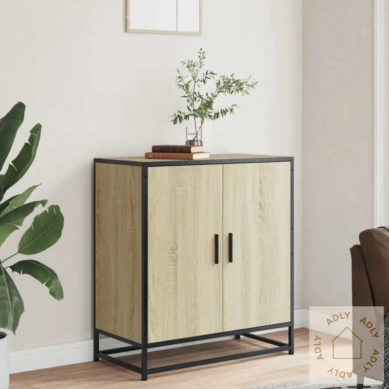 Skjenk Sonoma Eik 68X35X76 Cm Konstruert Tre Og Metall