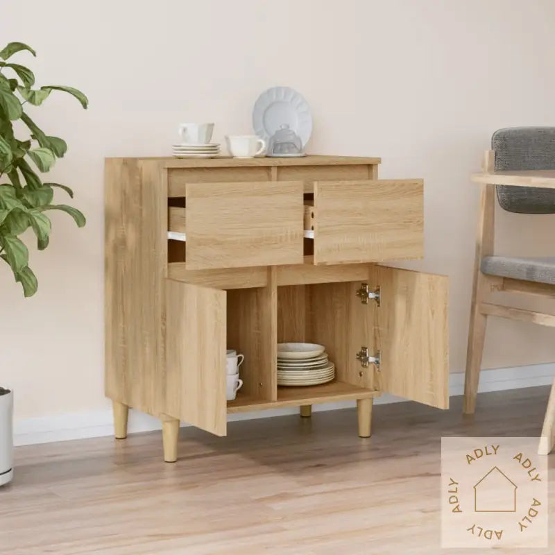 Skjenk Sonoma Eik 60X35X70 Cm Konstruert Tre