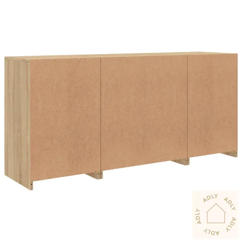 Skjenk Med Led-Lys Sonoma Eik 142,5X37X67 Cm