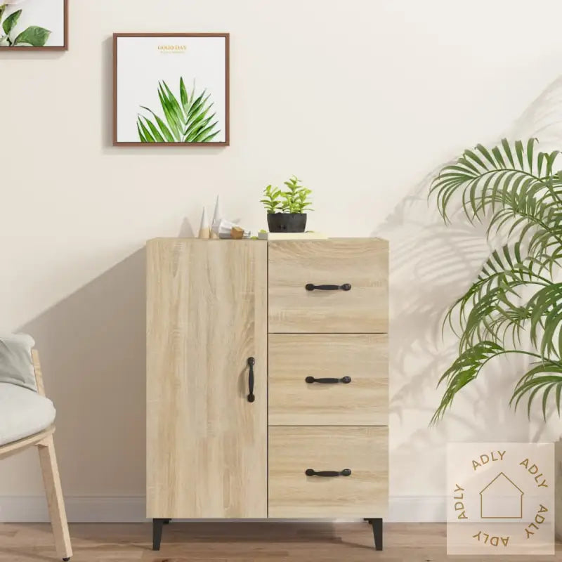 Skjenk Sonoma Eik 69,5X34X90 Cm Konstruert Tre