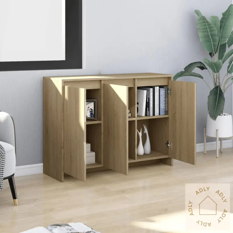 Skjenk Sonoma Eik 102X33X75 Cm Konstruert Tre