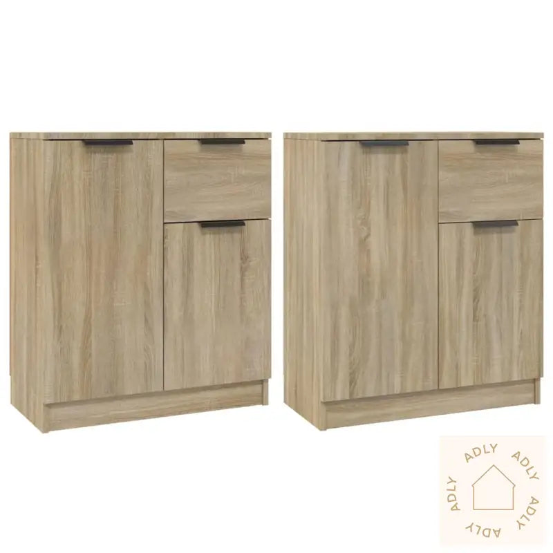 Skjenker 2 Stk Sonoma Eik 60X30X70 Cm Konstruert Tre