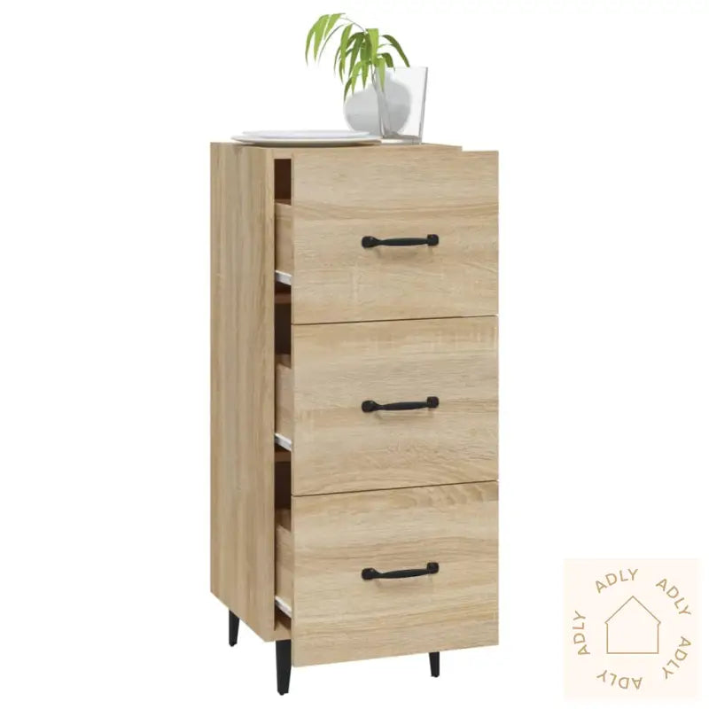 Skjenk Sonoma Eik 34,5X34X90 Cm Konstruert Tre