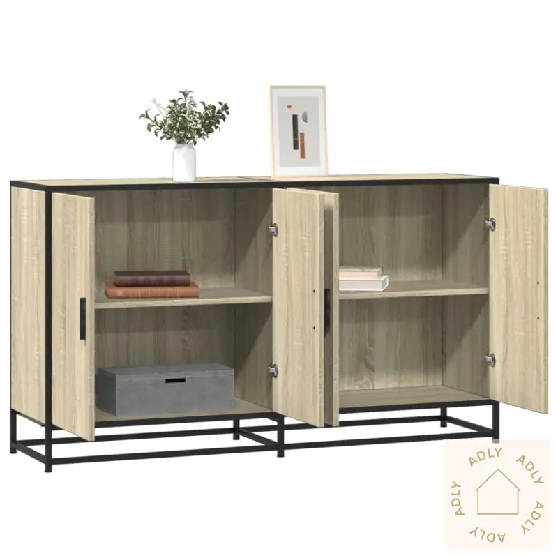 Skjenk Sonoma Eik 134X35X76 Cm Konstruert Tre