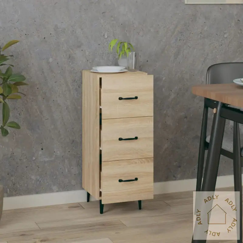 Skjenk Sonoma Eik 34,5X34X90 Cm Konstruert Tre