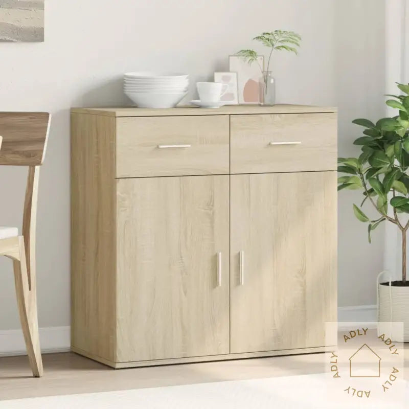 Skjenk Sonoma Eik 79X38X80 Cm Konstruert Tre