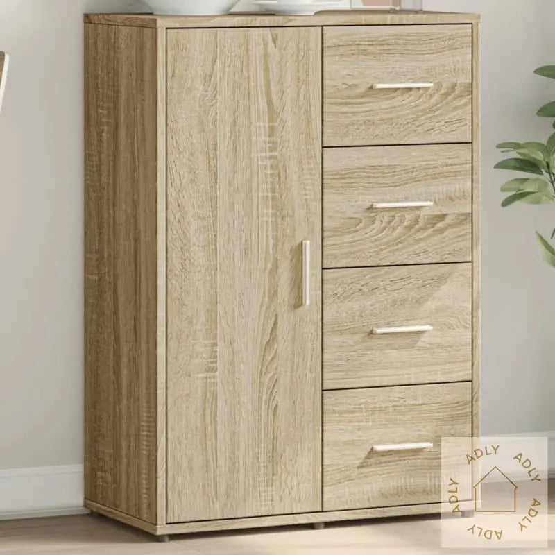 Skjenk Sonoma Eik 60X31X84 Cm Konstruert Tre