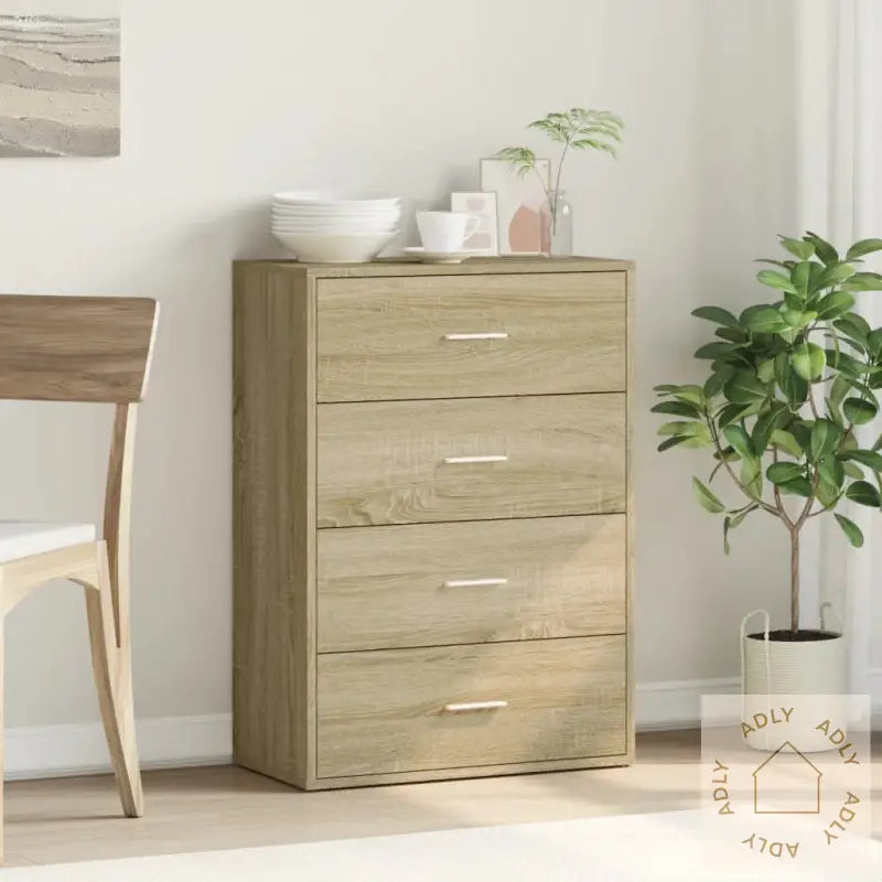 Skjenk Sonoma Eik 60X31X84 Cm Konstruert Tre