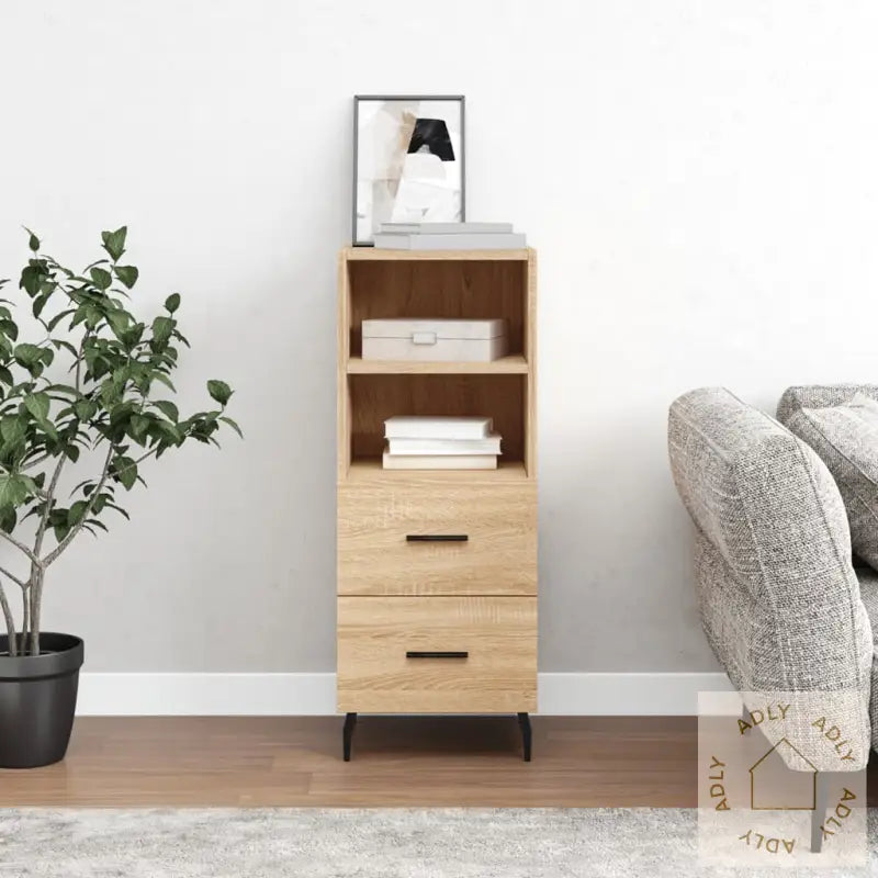 Skjenk Sonoma Eik 34,5X34X90 Cm Konstruert Tre
