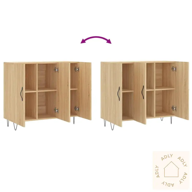 Skjenk Sonoma Eik 90X34X80 Cm Konstruert Tre