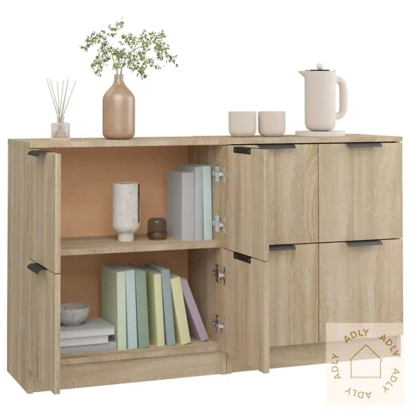Skjenker 2 Stk Sonoma Eik 60X30X70 Cm Konstruert Tre