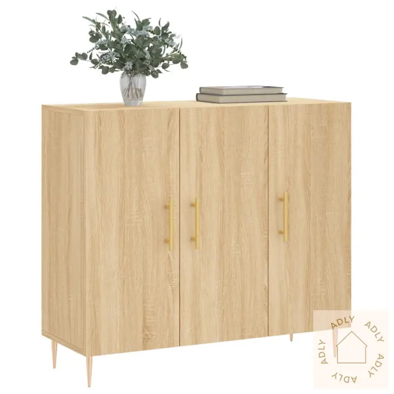 Skjenk Sonoma Eik 90X34X80 Cm Konstruert Tre