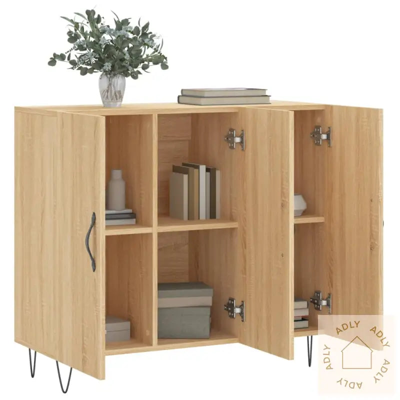 Skjenk Sonoma Eik 90X34X80 Cm Konstruert Tre