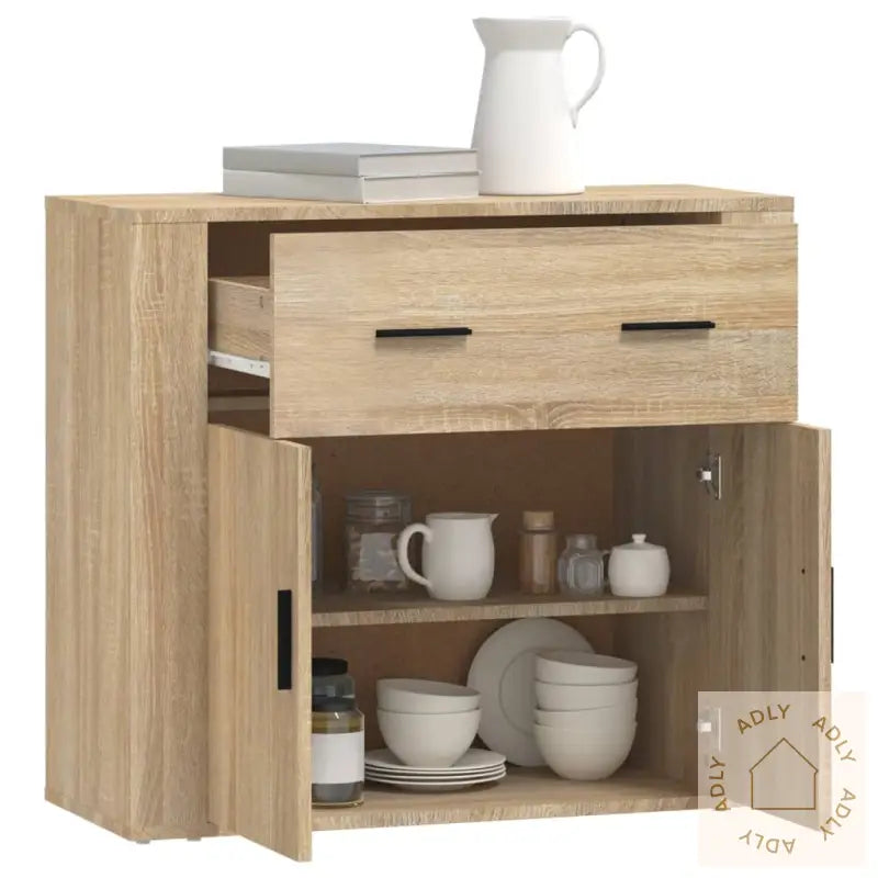 Skjenk Sonoma Eik 80X33X70 Cm Konstruert Tre