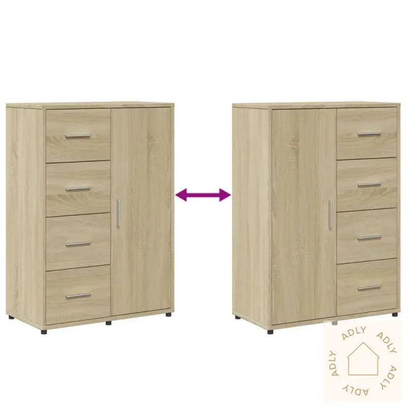 Skjenk Sonoma Eik 60X31X84 Cm Konstruert Tre