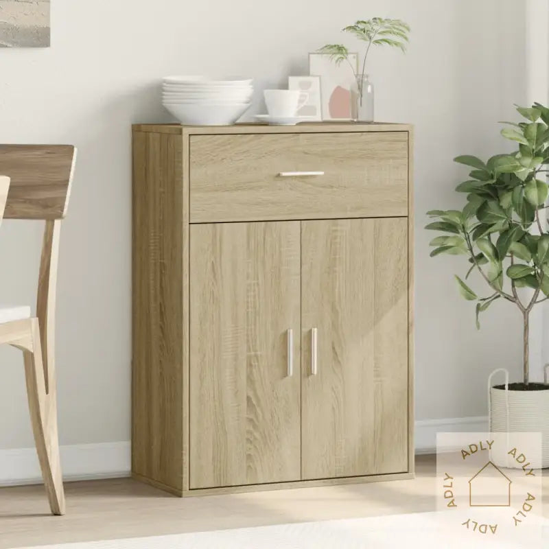 Skjenk Sonoma Eik 60X30X84 Cm Konstruert Tre