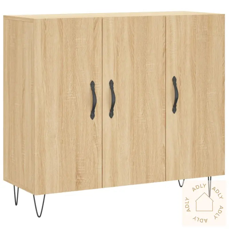 Skjenk Sonoma Eik 90X34X80 Cm Konstruert Tre