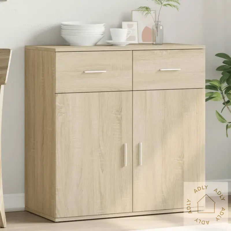 Skjenk Sonoma Eik 79X38X80 Cm Konstruert Tre