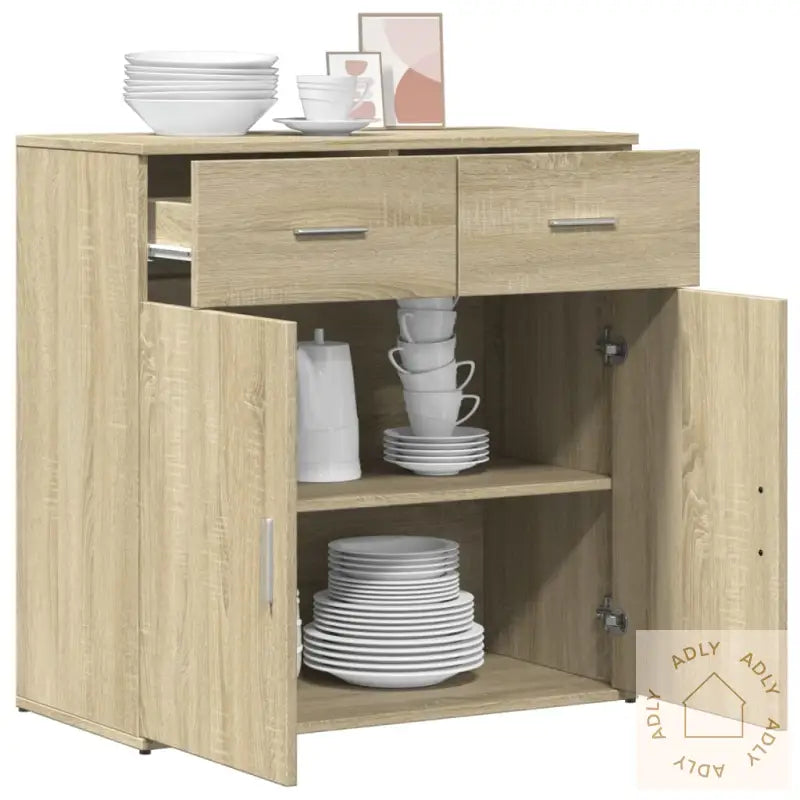 Skjenk Sonoma Eik 79X38X80 Cm Konstruert Tre