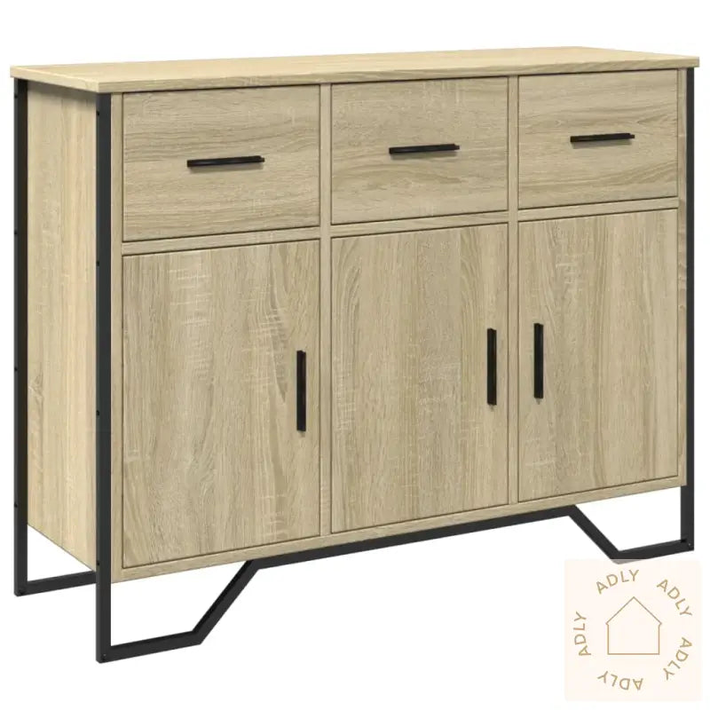 Skjenk Sonoma Eik 97X32,5X74,5 Cm Konstruert Tre