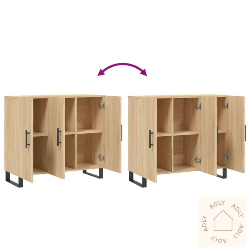 Skjenk Sonoma Eik 90X34X80 Cm Konstruert Tre