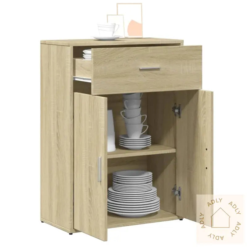 Skjenk Sonoma Eik 60X30X84 Cm Konstruert Tre
