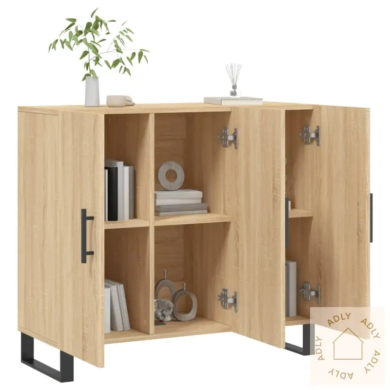 Skjenk Sonoma Eik 90X34X80 Cm Konstruert Tre