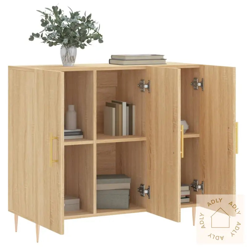 Skjenk Sonoma Eik 90X34X80 Cm Konstruert Tre